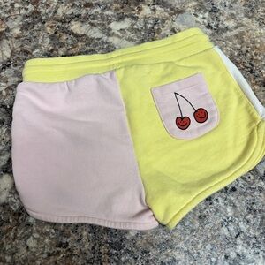 Stella McCartney Kids Cherry Pocket Shorts - Light Pink and Soft Yellow